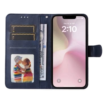 SKALO iPhone 16e PU-läder Plånboksfodral - Blå