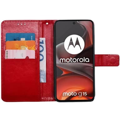 Plånboksfodral 3-kort Motorola Moto G15 - Röd