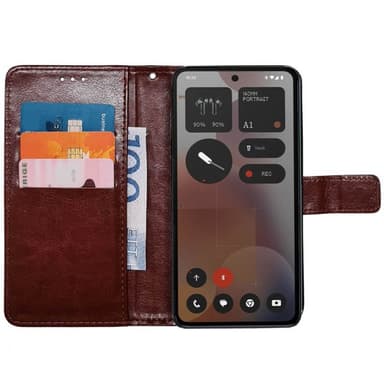 Plånboksfodral 3-kort Nothing Phone 3a Pro - Brun