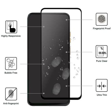 SKALO Motorola Moto G15 Heltäckande Skärmskydd Härdat Glas - Svart