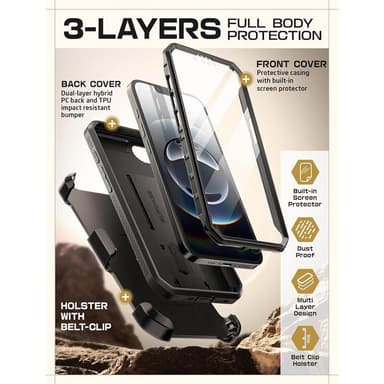 SUPCASE UB Pro skal iPhone 16e - Svart