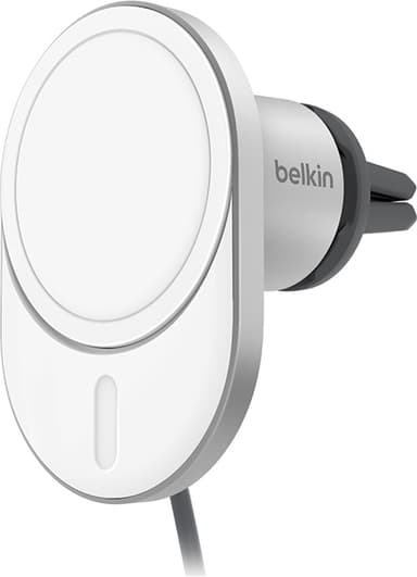 Belkin BoostCharge Pro Qi2 15W magnetisk billaddare (vit)