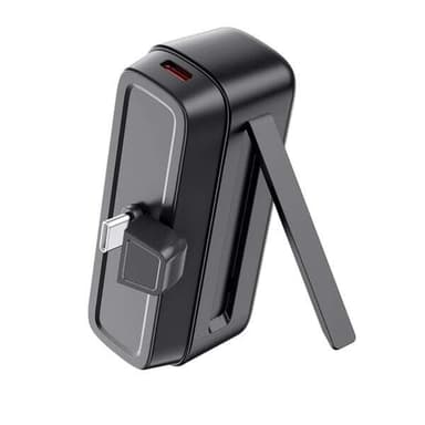 XO Mini Powerbank 20W 5000 mAh med USB-C-kontakt - Svart