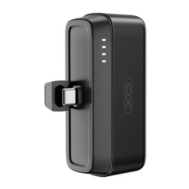 XO Mini Powerbank 20W 5000 mAh med USB-C-kontakt - Svart