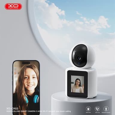 XO Wifi videokamera med skärm för videosamtal och röstintercom