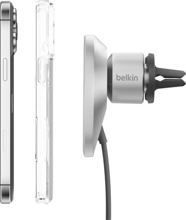 Belkin BoostCharge Pro Qi2 15W magnetisk billaddare (vit)