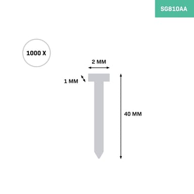 VONROC Spik 40mm – 1000 st. – för PRO Kombihäftare CT504CA och universellt kompatibel