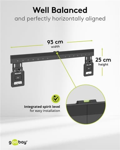 Ultraslim TV-väggfäste Basic FIXED (XL), svart