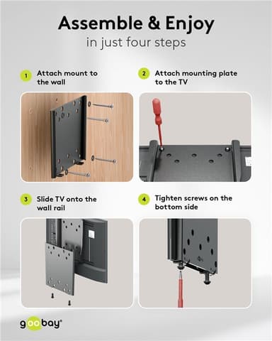TV-väggfäste Caravan FIXED (M), svart TV-väggfäste Caravan FIXED (S),