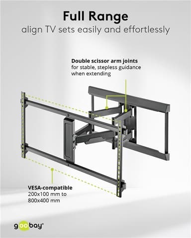 TV-väggfäste Pro FULLMOTION (XL), svart