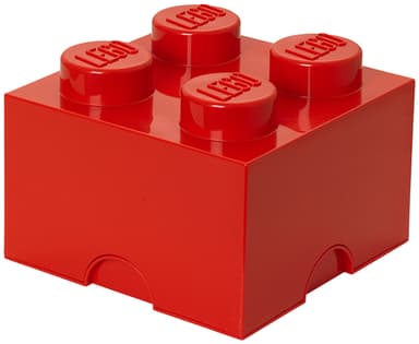 Play LEGO förvaringsbox (4 knoppar, ljusröd)