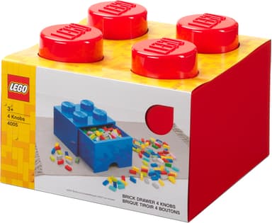 Play LEGO förvaringslåda (4 knoppar, ljusröd)