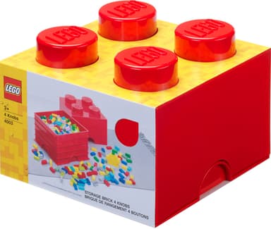 Play LEGO förvaringsbox (4 knoppar, ljusröd)