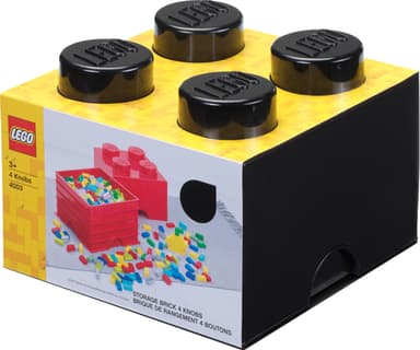 Play LEGO förvaringsbox (4 knoppar, svart)