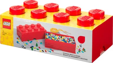 Play LEGO förvaringsbox (8 knoppar, ljusröd)
