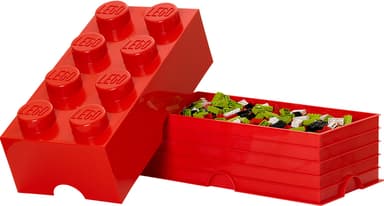 Play LEGO förvaringsbox (8 knoppar, ljusröd)