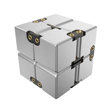 Fidget Toy Stress Avslappning Infinite Cube Flip Kub Silver
