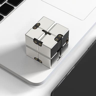 Fidget Toy Stress Avslappning Infinite Cube Flip Kub Silver