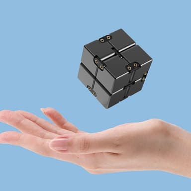 Fidget Toy Stress Avslappning Infinite Cube Flip Kub Silver