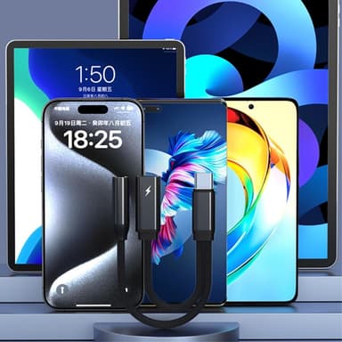 USB-C hane till 3,5 mm + USB-C hona hörlursadapter AUX splitter