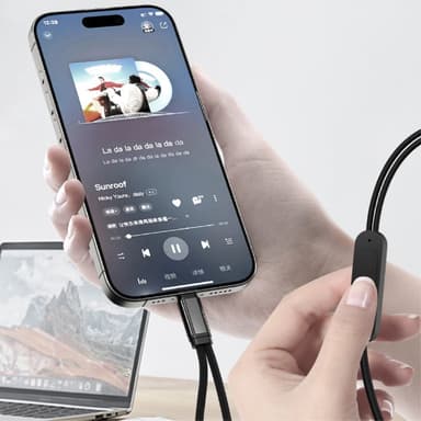 USB-C hane till 3,5 mm + USB-C hona hörlursadapter AUX splitter