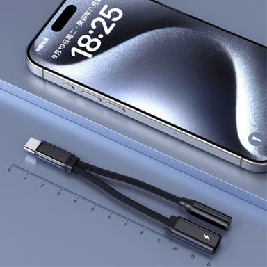 USB-C hane till 3,5 mm + USB-C hona hörlursadapter AUX splitter