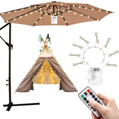 Paraply String Light Batteridriven ljus lampa uteplats utomhus