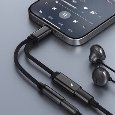 USB-C hane till 3,5 mm + USB-C hona hörlursadapter AUX splitter
