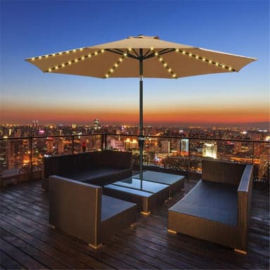 Paraply String Light Batteridriven ljus lampa uteplats utomhus