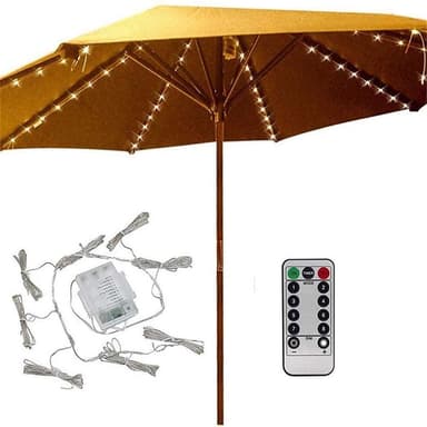 Paraply String Light Batteridriven ljus lampa uteplats utomhus
