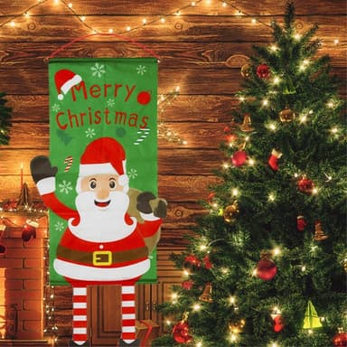 Merry Christmas Flagga Xmas Hängande Banner Dörr Dekor - Santa