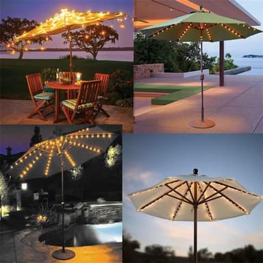 Paraply String Light Batteridriven ljus lampa uteplats utomhus