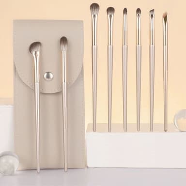 8 st Ögonskugga borste set Mjukfiber ögon makeup borstar + påse