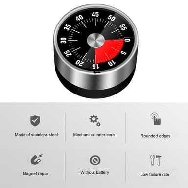 Kökstimer Timer Magnetisk mekanisk för matlagning tidtagning etc