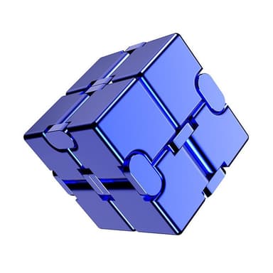 Fidget Spinner Avslappning Infinite Cube Metall Flip Kub Blå