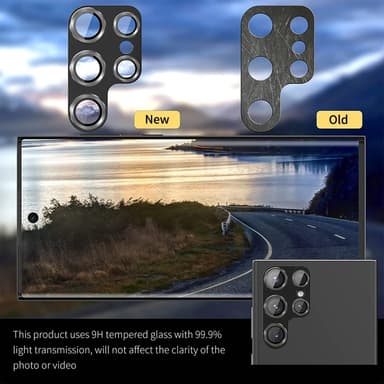 ENKAY Kamera Lins Skydd till Samsung Galaxy S24 Ultra Aluminiumlegering + Härdat Glas