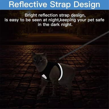 Reflekterande hundsele för liten medelstor hund - svart/XL