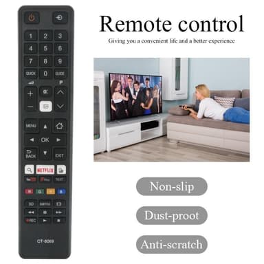 CT-8069 TV fjärrkontroll Ersättning för Toshiba Smart TV