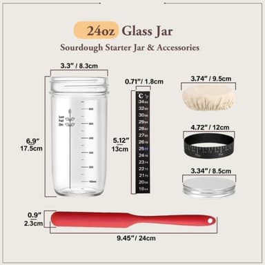 Surdeg 730ml Jäsningsburk Glas baktillbehör startbehållare