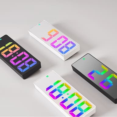 LED-klocka Elektronisk digital väckarklocka Färgglad 12/24H Vit