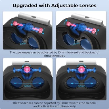 DEVASO kompatibel med Nintendo Switch VR-headset med justerbar huvudrem
