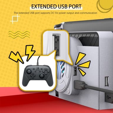 Kompatibel med Nintendo Switch OLED Dock Kylfläkt Back Cover Cooler