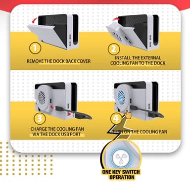 Kompatibel med Nintendo Switch OLED Dock Kylfläkt Back Cover Cooler