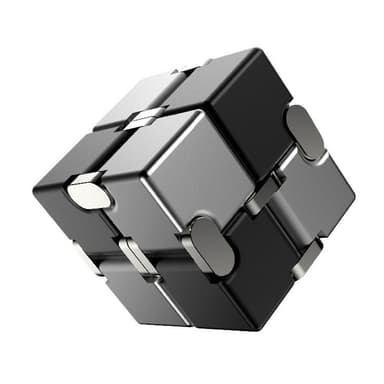 Fidget Spinner Avslappning Infinite Cube Metall Flip Kub Svart-V