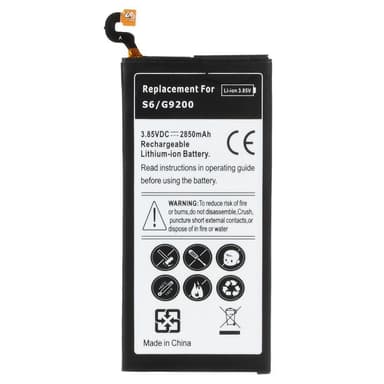 2550mAh Li-ion Ersättningsbatteri Batteri Samsung Galaxy S6 G920