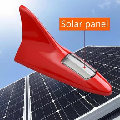 Soldriven hajfena biltak bakvinge 8 LED-blinkljus billjus