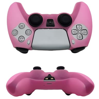 För Sony PlayStation 5 PS5 Silikonfodral Anti-Slip Skydd - Rosa