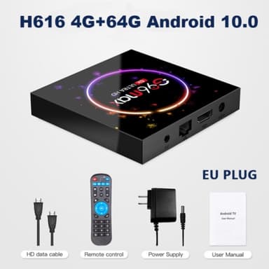 4+64GB 6K Ultra HD Smart TV Box H616 Android 10.0 WiFi Bluetooth