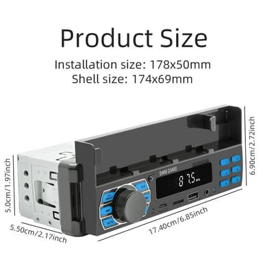 Bluetooth Stereo Bilstereo FM-radio MP3-spelare telefonhållare
