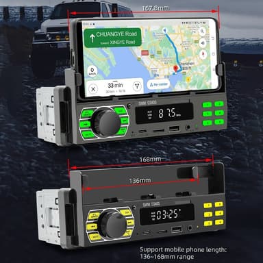 Bluetooth Stereo Bilstereo FM-radio MP3-spelare telefonhållare